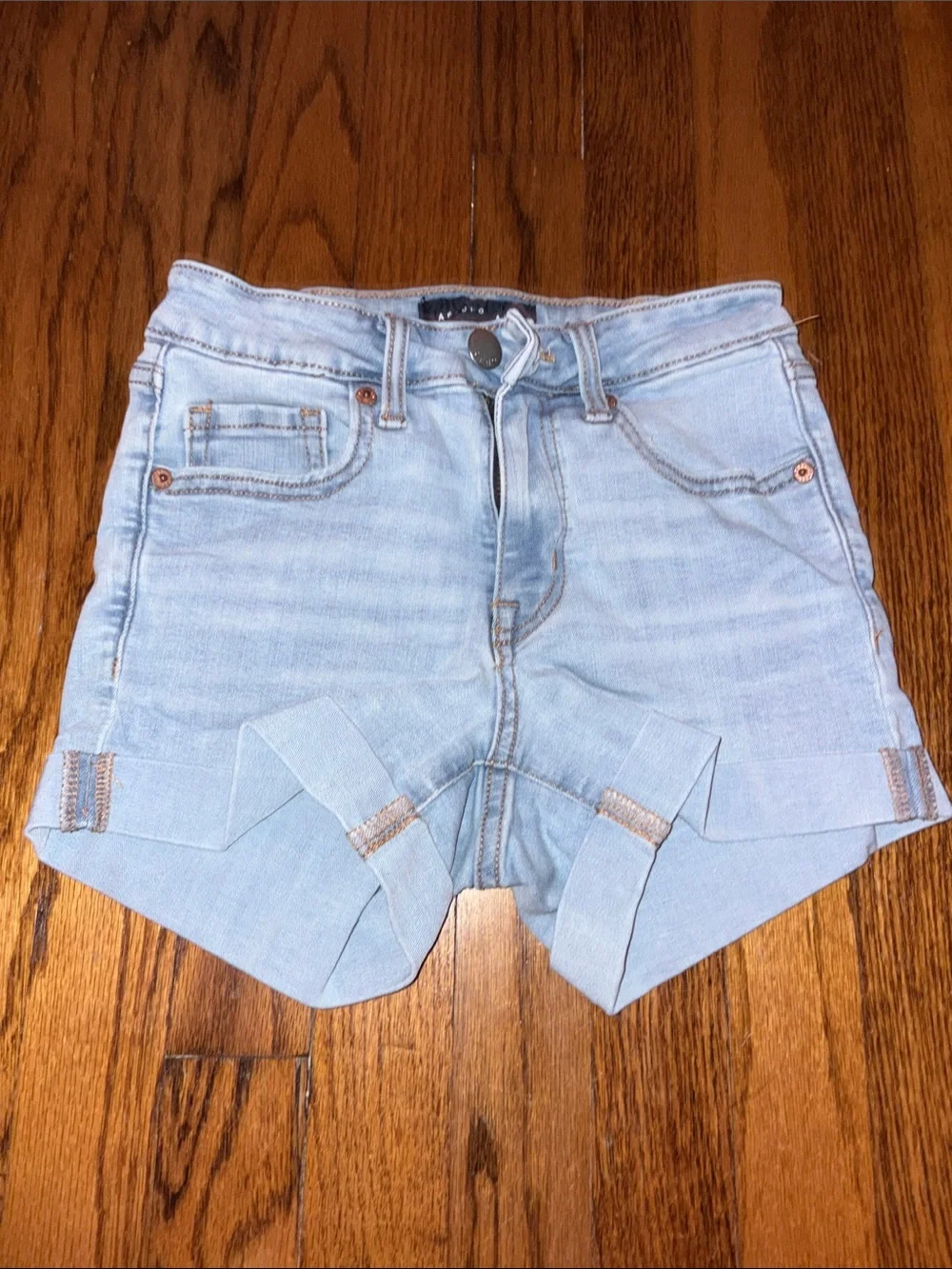 Aeropostale Light Blue Rolled-Hem Denim Shorts - Kids